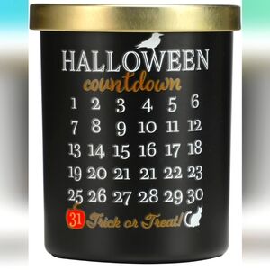 Halloween Countdown Black Candle Holder
